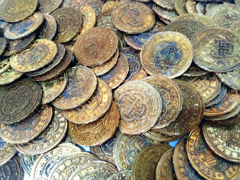 moneda doblon espanya replica metal dorado o4 146u